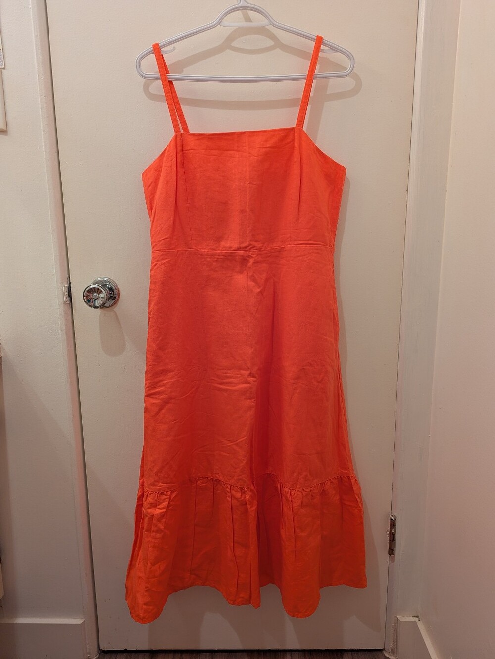 New Coral Linen Blend Sundress